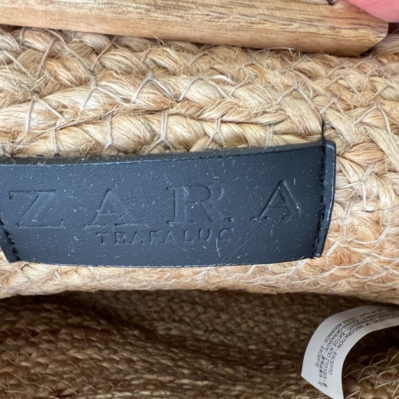 ZARA Natural Woven Round Straw Tote - Tan - Picture 2 of 5